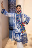 Gul Ahmed 3PC Unstitched Embroidered Printed Lawn Suit with Zari Stripe Dupatta ST-42005