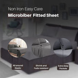 Luxurious Extra Deep Fitted Microfiber Bed Sheets 16"/40CM - Grey