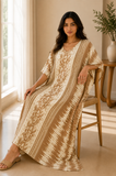 Women’s Cotton Floral Kaftan Maxi Dress – Boho Kimono Beach and Swimsuit Cover-Up