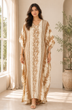 Women’s Cotton Floral Kaftan Maxi Dress – Boho Kimono Beach and Swimsuit Cover-Up