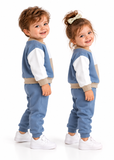 Toddler Unisex Contrast Sweatshirt and Joggers Tracksuit Set