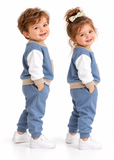 Toddler Unisex Contrast Sweatshirt and Joggers Tracksuit Set