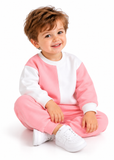 Toddler Unisex Contrast Sweatshirt and Joggers Tracksuit Set