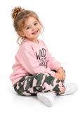 Toddler Girls Letter Sweatshirt & Camouflage Cargo Trousers Set – 1–6 Years