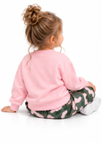 Toddler Girls Letter Sweatshirt & Camouflage Cargo Trousers Set – 1–6 Years