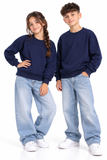Kids Unisex School Jumper – Plain Cotton Uniform Sweatshirt 5–12 Years