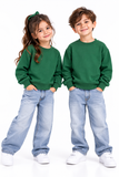 Kids Unisex School Jumper – Plain Cotton Uniform Sweatshirt 5–12 Years