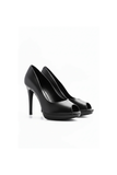 Black Matte Peep Toe High Heel Court Shoes – G-926