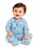 Baby Blue Jungle Print Footed Sleepsuits – Pack of 4