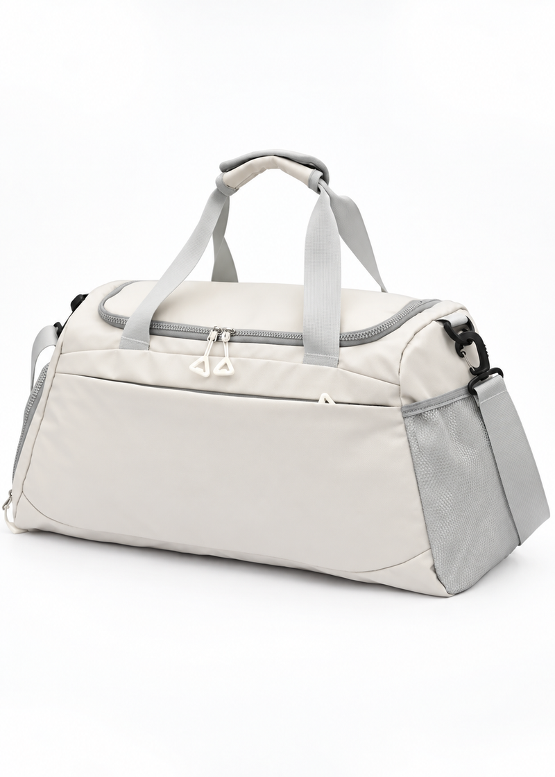 White 31L Water-Resistant Gym Bag with Shoe Compartment
