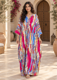 Women’s Fuchsia Long Kimono Kaftan Beach Cover-Up – One Size