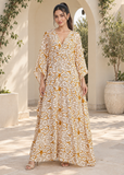 Snake Print Kaftan for Women – V Neck Batwing Sleeve Long Beach Cover Up