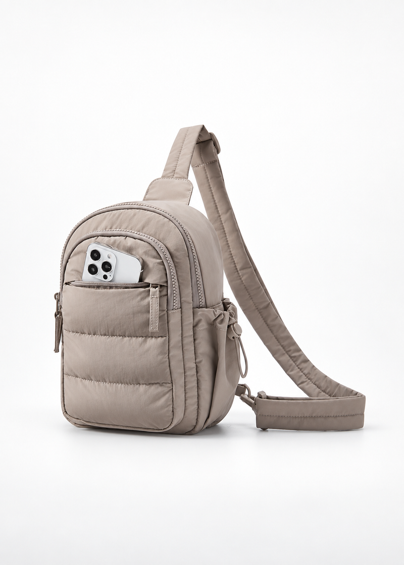 Women’s 4L Quilted Sling Crossbody Bag with Hidden Pocket
