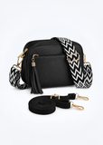 Women's Black Faux Leather Crossbody Bag