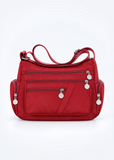 Women's Red Waterproof Nylon Crossbody Bag