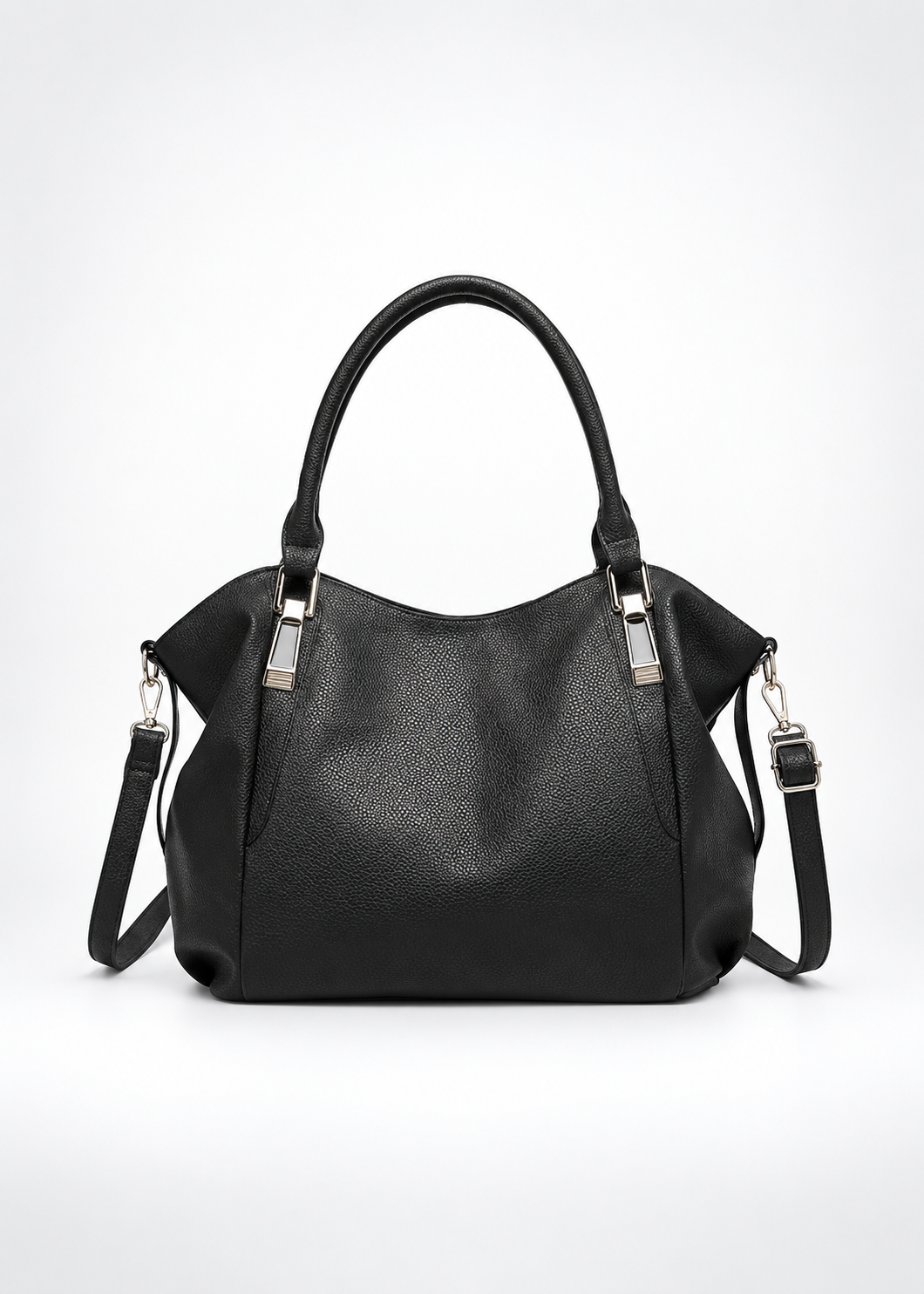 Women’s Soft Faux Leather Hobo Tote Bag with Crossbody Strap