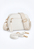 Women's White Faux Leather Crossbody Bag