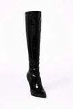 Black Patent Thigh High Stiletto Boots – 12051