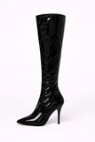 Black Patent Thigh High Stiletto Boots – 12051