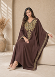 B-Brown Women’s Embroidered V-Neck Kaftan Maxi Dress – Beach Cover-Up