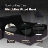 Black Extra Deep Fitted Microfiber Sheets 40cm, Shrinkage & Fade Resistant