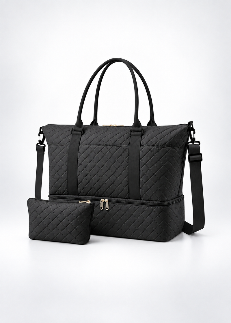 Women’s Large Foldable Travel Bag with Shoe Compartment
