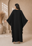 F-Black Women’s Embroidered V-Neck Kaftan Maxi Dress – Beach Cover-Up