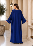 Women's Blue Embroidered Beach Kaftan Maxi Cover Up