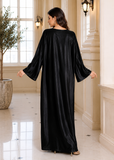 Women's Black Embroidered Beach Kaftan Maxi Cover Up