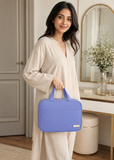 Women's Aqua Blue Hanging Toiletry Bag | Waterproof Travel Makeup Organiser with Hook & Multiple Compartments
