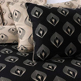 Egyptian cotton Lantern Black & gold Duvet Cover set - 220 Thread