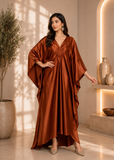 Women's Brown Luxury Kaftan Maxi Dress