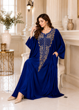 Women's Blue Embroidered Beach Kaftan Maxi Cover Up