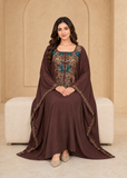 Women’s X-Coffe Embroidered V-Neck Kaftan Maxi Dress – Beach Cover-Up