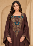 Women’s X-Coffe Embroidered V-Neck Kaftan Maxi Dress – Beach Cover-Up