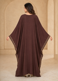 Women’s X-Coffe Embroidered V-Neck Kaftan Maxi Dress – Beach Cover-Up