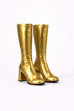 Gold Patent Boots BS-12733