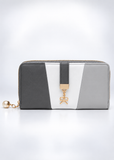Tri-Colour Long Wallet for Women | PU Leather Clutch Purse with Bow and Zip | Lailas Clothing UK