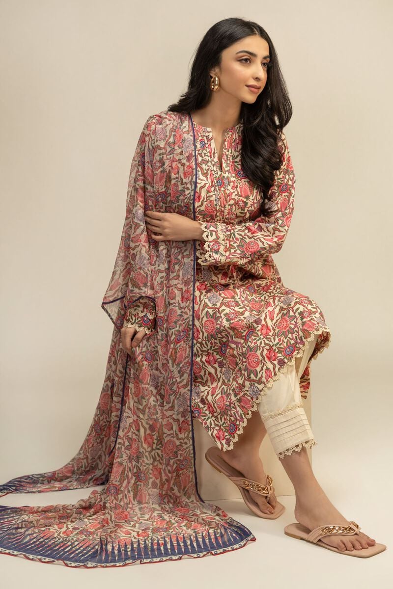 Khaadi Printed Cotton 3 Piece suit EET24215