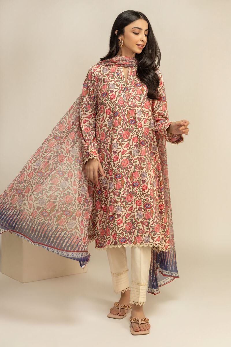 Khaadi Printed Cotton 3 Piece suit EET24215