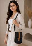 MUIIKOLA New-Blackbrown Women’s PU Leather Crossbody Phone Bag with RFID Card Slots and Adjustable Wide Strap
