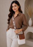 MUIIKOLA Women’s Z-beige-brown PU Leather Crossbody Phone Bag with RFID Card Slots and Adjustable Wide Strap