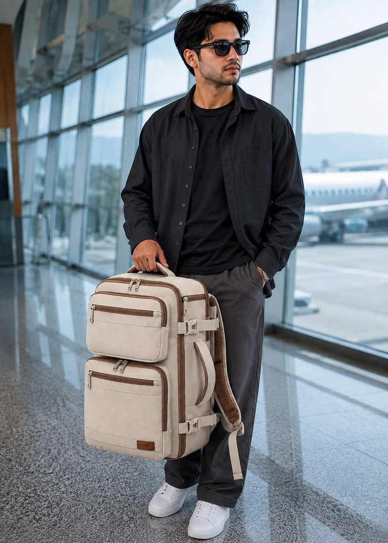 Beige VANKEV 40x30x20 Ryanair Cabin Backpack – 24L