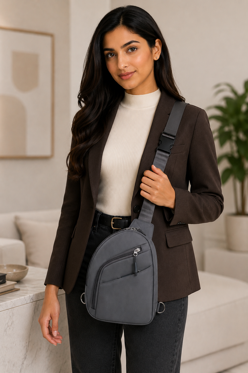 Unisex Anti-Theft RFID Crossbody Sling Bag