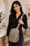 Women’s 4L Quilted Sling Crossbody Bag with Hidden Pocket