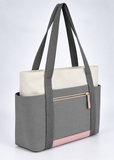 Large Colour-Block Tote Bag for Women | Water-Resistant Laptop Work Bag with Zip | Lailas Clothing UK