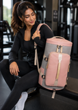 2-in-1 Pink Duffle Backpack for Women – Large Convertible Gym, Weekend & Overnight Travel Bag with Wet Pocket