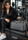 Classic Grey 42L Water-Resistant Gym Bag with Shoe Compartment – Weekend Travel Holdall with Wet Pocket