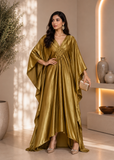 Women's Golden Luxury Kaftan Maxi Dress