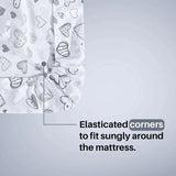 Cot Bed Sheets Super Soft Breathable Polycotton Fitted Sheet - Heart